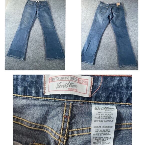 Levi Strauss Jeans Women's Size 10 Blue Med Wash Stretch Low Rise Bootcut - Picture 1 of 12